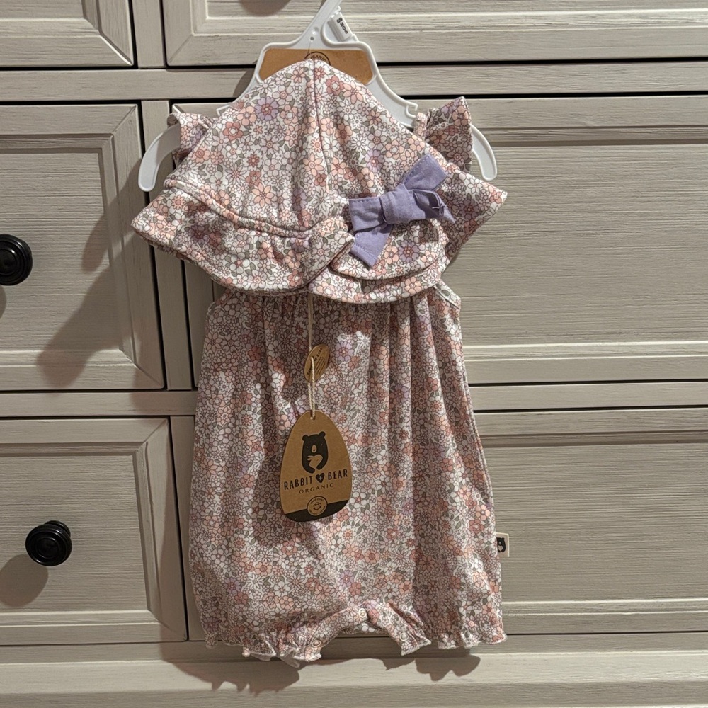 Rabbit Bear Kids Floral One Piece - Pink and Purple